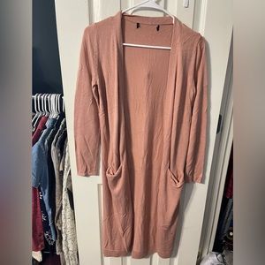 Pink duster cardi